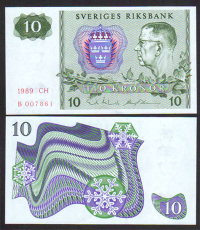 1989 Sweden 10 Kronor (Unc) L000165
